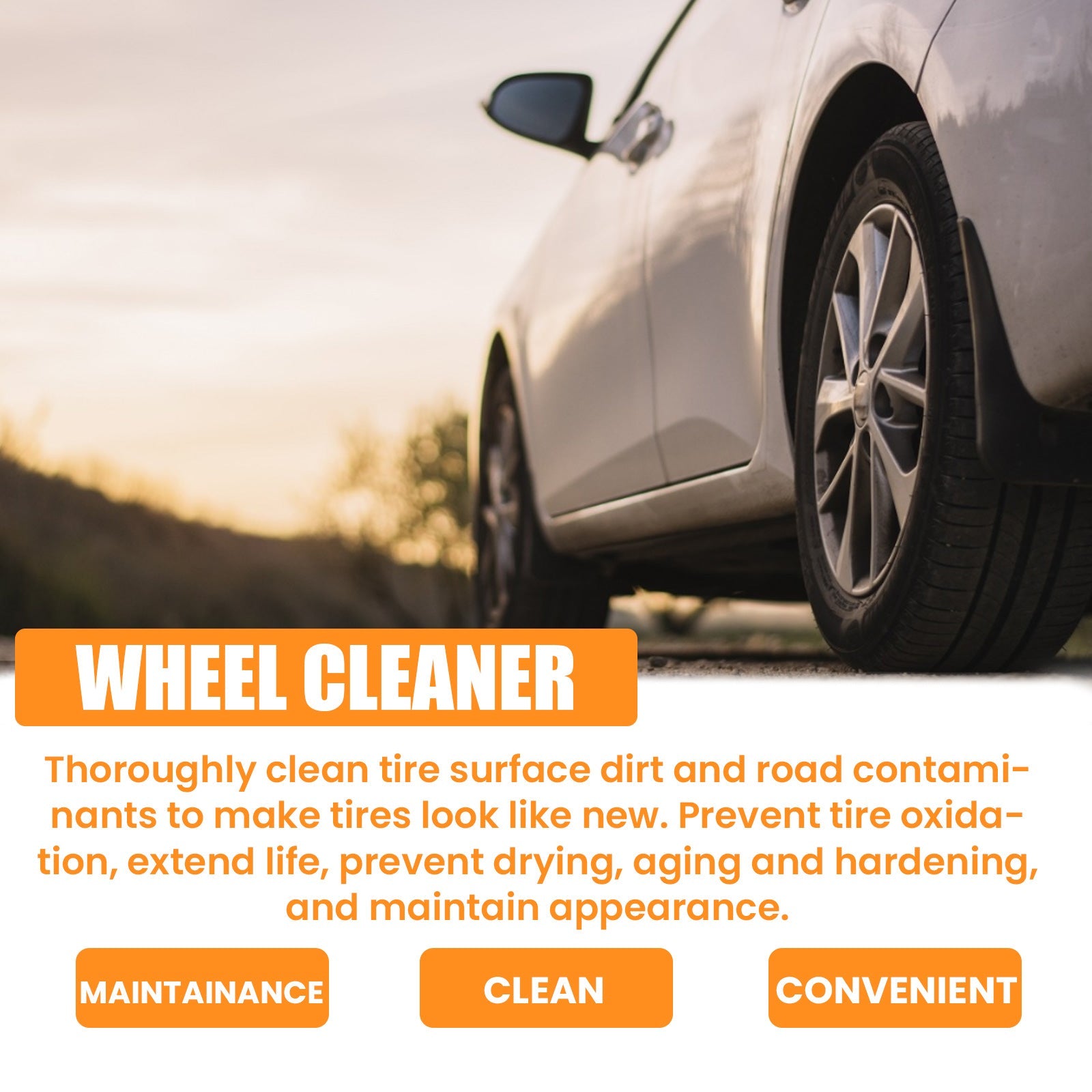 Car Tire Cleaner, Auto Paint Tire Rust Remover Maintenance Retreading Cleaner